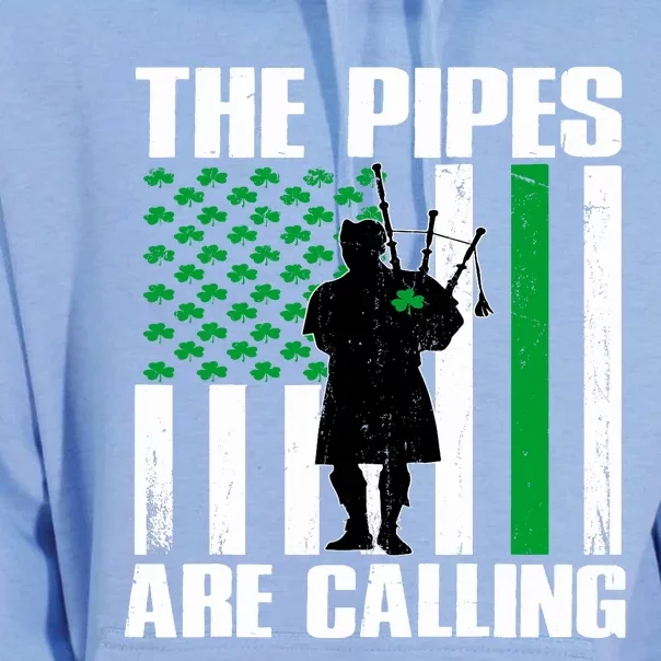 The Pipes Are Calling St Patricks Day Gift Irish Bagpipe Unisex Surf Hoodie