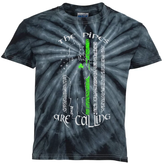 The Pipes Are Calling Saint Patrick's Day Bagpipe Kids Tie-Dye T-Shirt