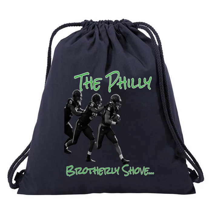 The Philly_ Brotherly Shove PanfurWare LLC Drawstring Bag