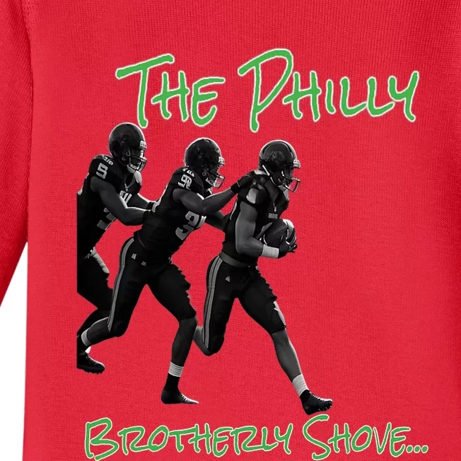 The Philly_ Brotherly Shove PanfurWare LLC Baby Long Sleeve Bodysuit