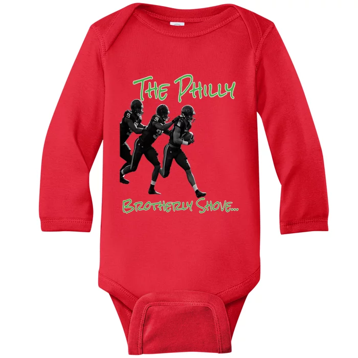 The Philly_ Brotherly Shove PanfurWare LLC Baby Long Sleeve Bodysuit