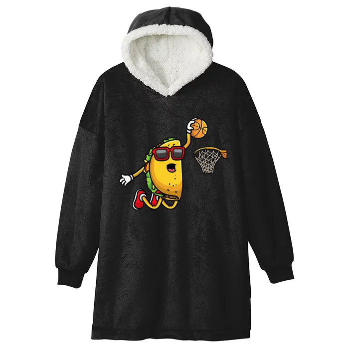 Taco Playing Basketball Mexican Cinco De Mayo Hooded Wearable Blanket