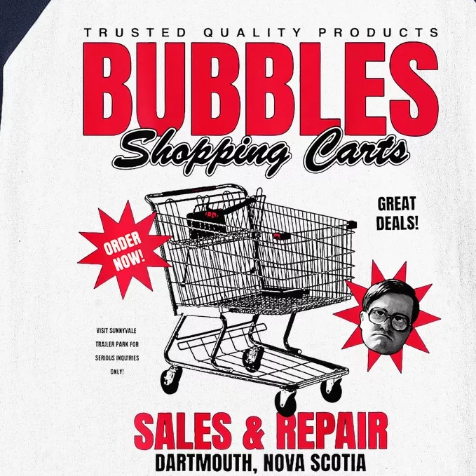 Trailer Park Boy Bubbles Shopping Carts Baseball Sleeve Shirt