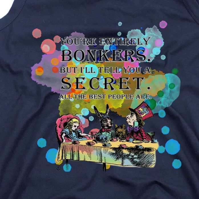 Tea Party Bonkers Quote Alice In Wonderland Tank Top