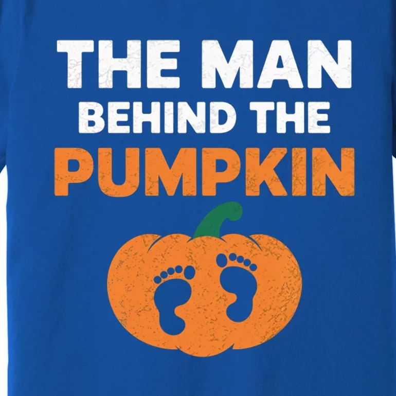 The Person Behind The Pumpkin Halloween Dad Reveal Gift Premium T-Shirt