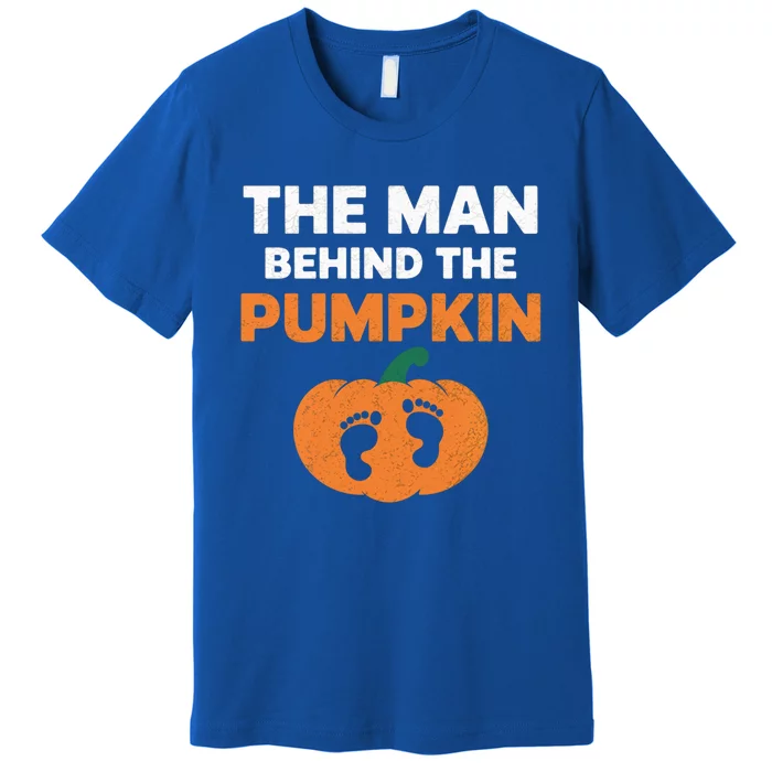 The Person Behind The Pumpkin Halloween Dad Reveal Gift Premium T-Shirt