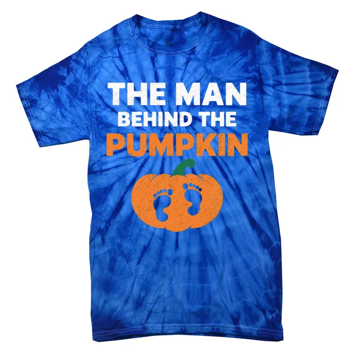 The Person Behind The Pumpkin Halloween Dad Reveal Gift Tie-Dye T-Shirt