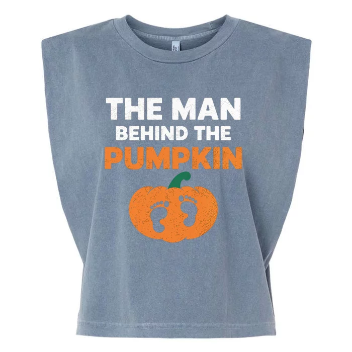 The Person Behind The Pumpkin Halloween Dad Reveal Gift Garment-Dyed Women's Muscle Tee