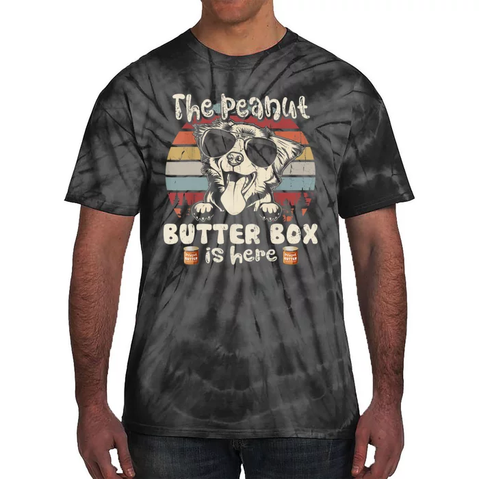 The Peanut Butter Box Is Here Funny Australian Shepherd Tie-Dye T-Shirt