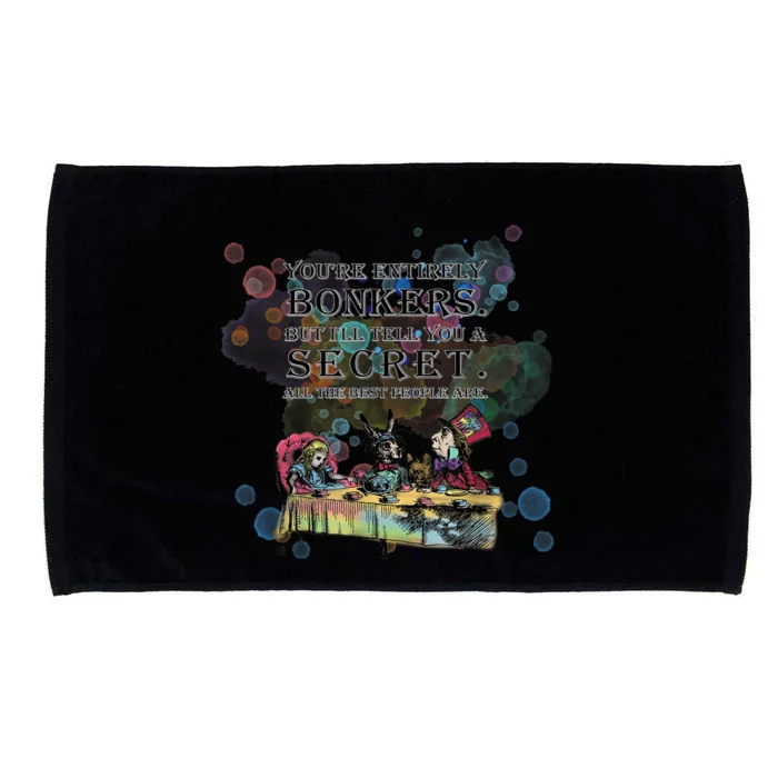 Tea Party Bonkers Quote Alice In Wonderland Microfiber Hand Towel