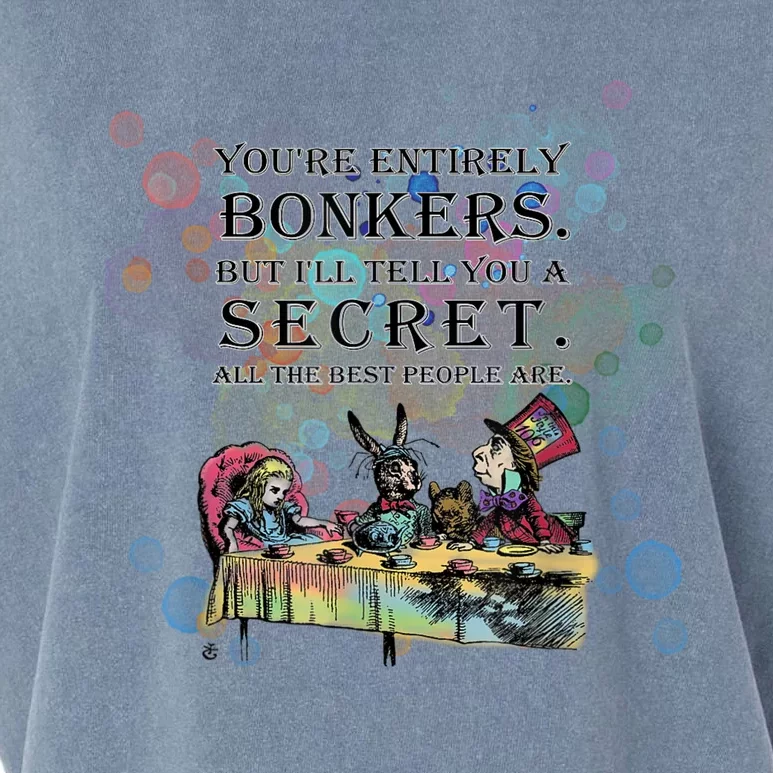 Tea Party Bonkers Quote Alice In Wonderland Garment-Dyed Women's Muscle Tee