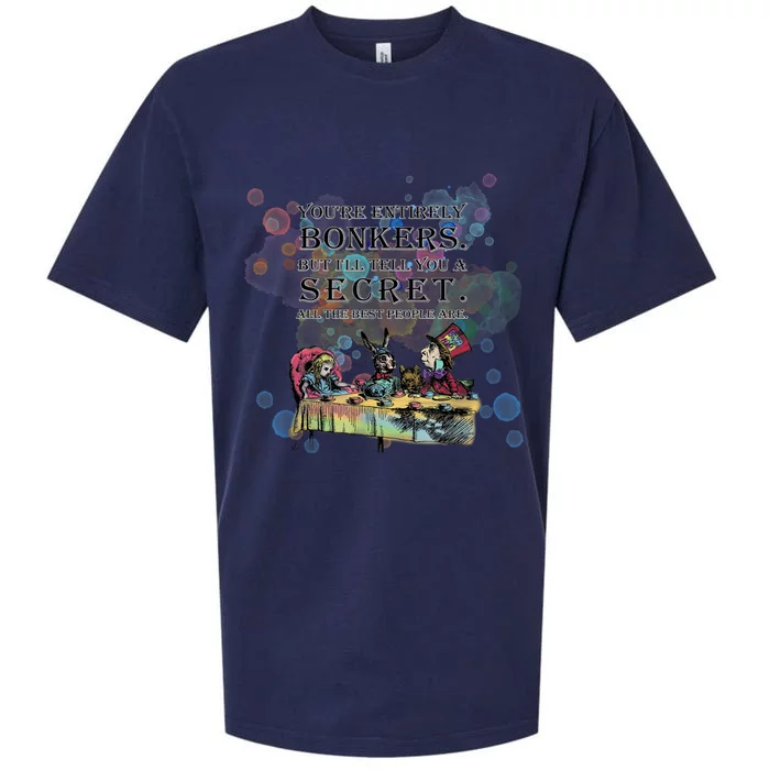 Tea Party Bonkers Quote Alice In Wonderland Sueded Cloud Jersey T-Shirt