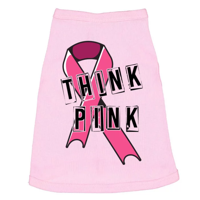 Think Pink Breast Cancer Ribbon Doggie Tank