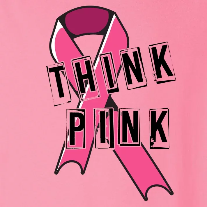 Think Pink Breast Cancer Ribbon Toddler Long Sleeve Shirt