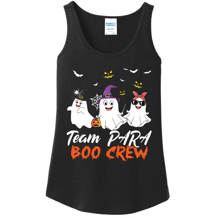 Team Para Boo Crew Halloween Ghost Paraprofessional Teacher Ladies Essential Tank