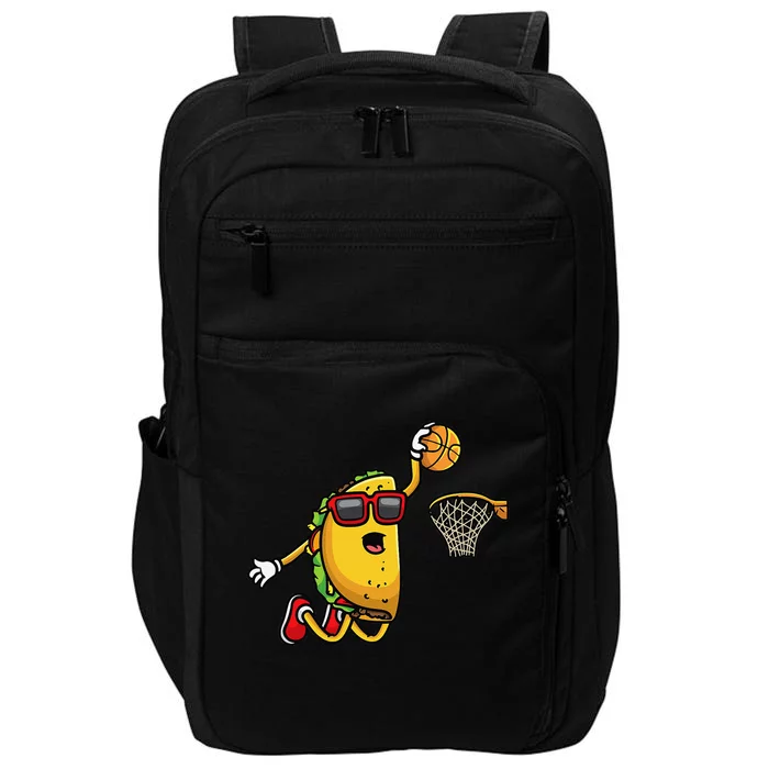 Taco Playing Basketball Mexican Cinco De Mayo Impact Tech Backpack