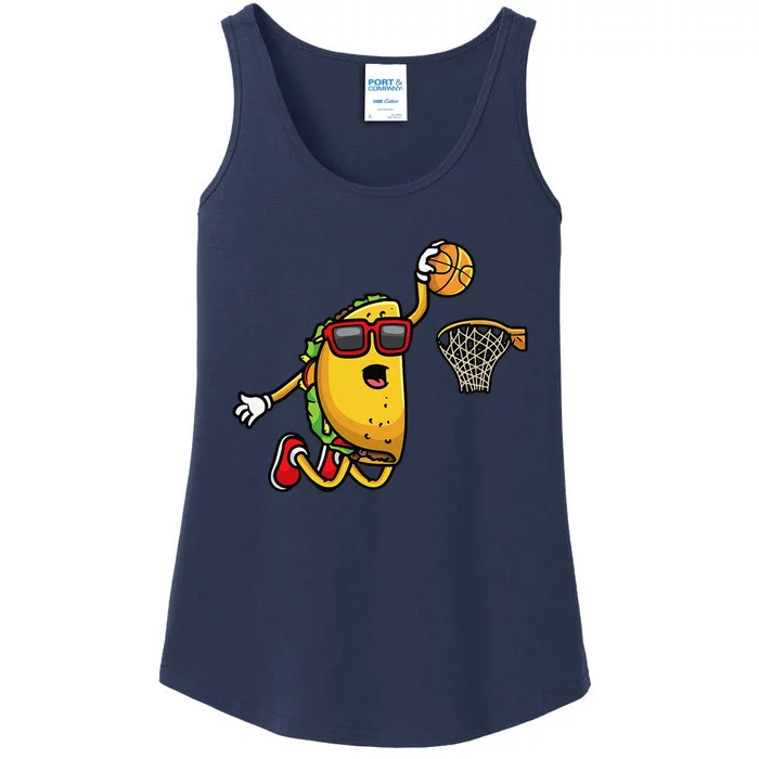 Taco Playing Basketball Mexican Cinco De Mayo Ladies Essential Tank