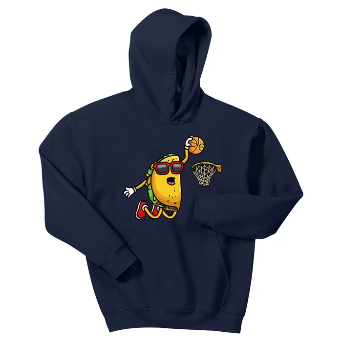 Taco Playing Basketball Mexican Cinco De Mayo Kids Hoodie