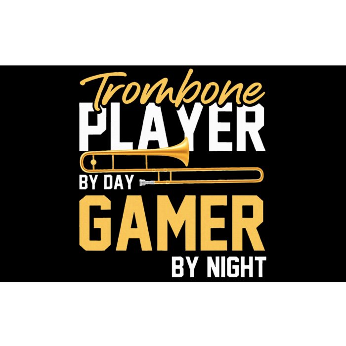 Trombone Player By Day Gamer By Night Band Trombone Bumper Sticker