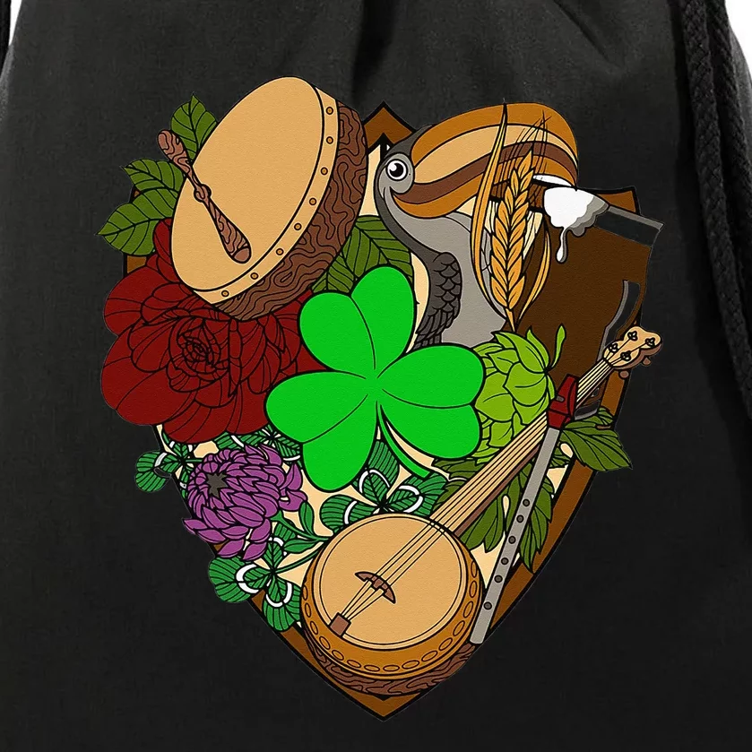 The Pitchers Band Irish Folk Rock Music Logo Drawstring Bag