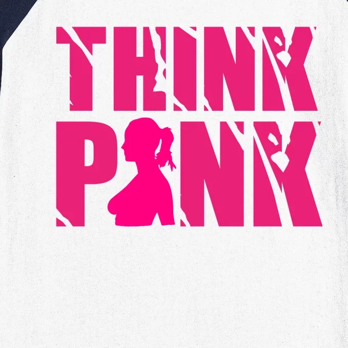 Think Pink Breast Cancer Awareness Baseball Sleeve Shirt