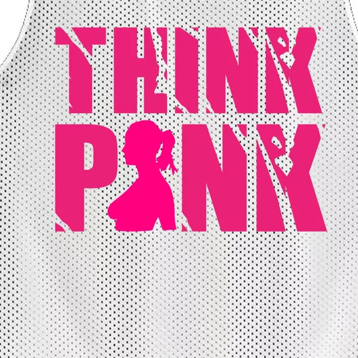 Think Pink Breast Cancer Awareness Mesh Reversible Basketball Jersey Tank