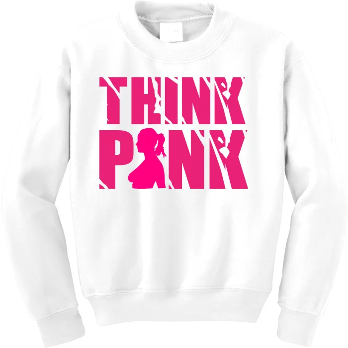 Think Pink Breast Cancer Awareness Kids Sweatshirt