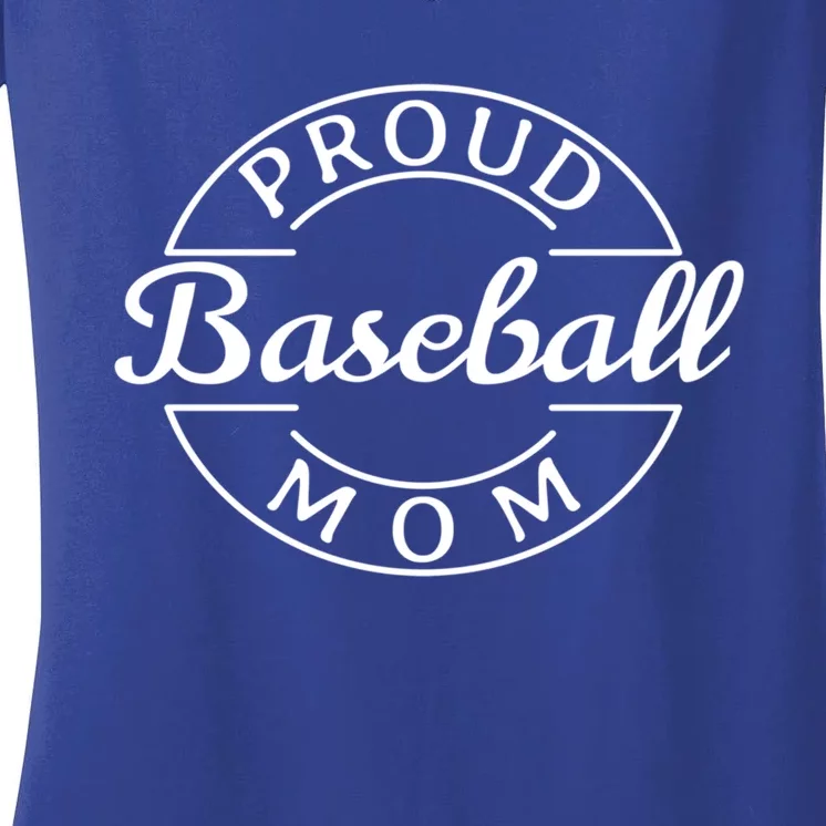 This Proud Baseball Mom Loves Sports Gift Women's V-Neck T-Shirt