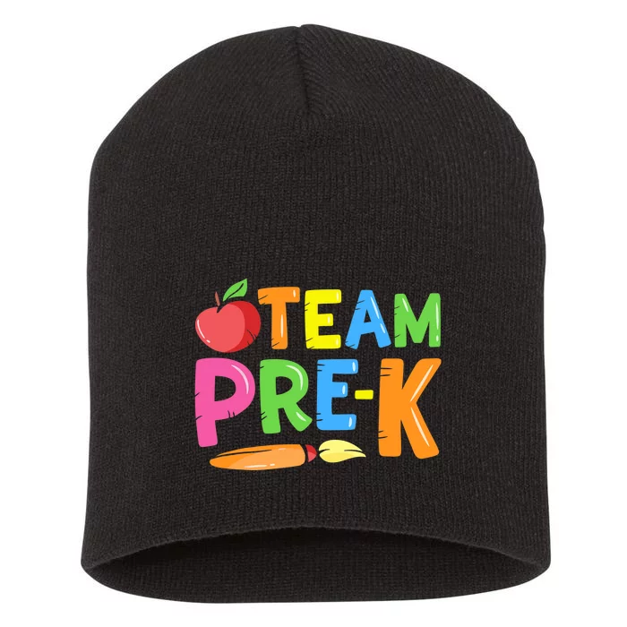 Team Pre-K Back To School Pre Kindergarten Teacher Student Short Acrylic Beanie