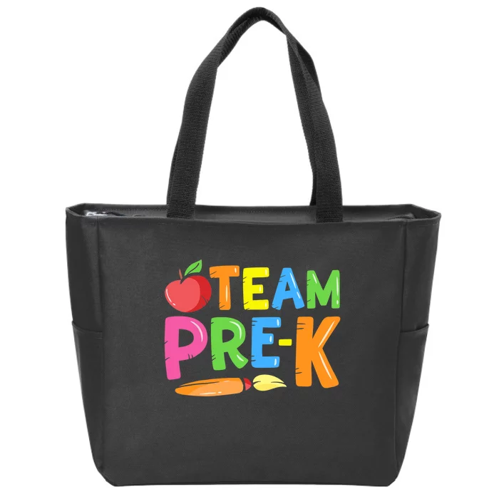 Team Pre-K Back To School Pre Kindergarten Teacher Student Zip Tote Bag