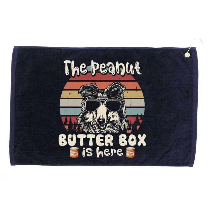 The Peanut Butter Box Is Here Funny Rough Collie Lovers Grommeted Golf Towel