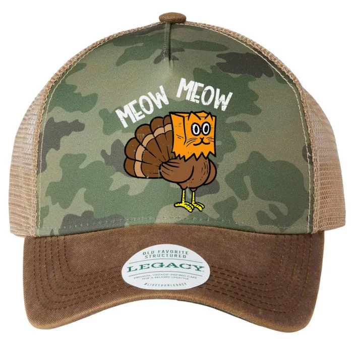 Turkey Paper Bag Meow Funny Thanksgiving Cat Legacy Tie Dye Trucker Hat