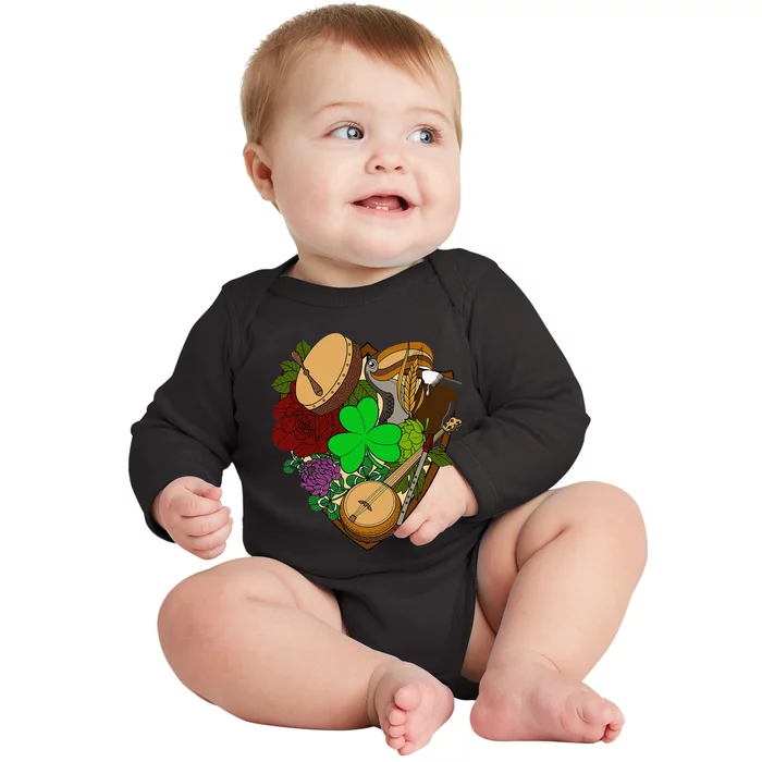 The Pitchers Band Irish Folk Rock Music Patrick's Day Baby Long Sleeve Bodysuit