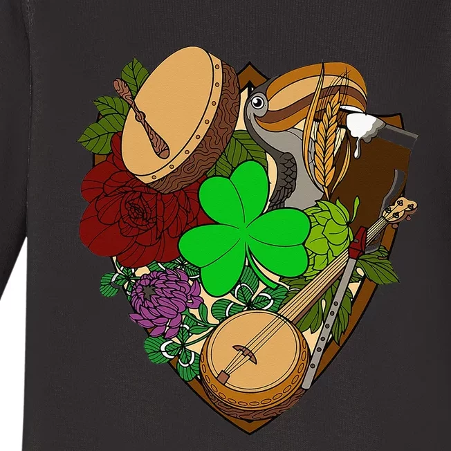 The Pitchers Band Irish Folk Rock Music Patrick's Day Baby Long Sleeve Bodysuit