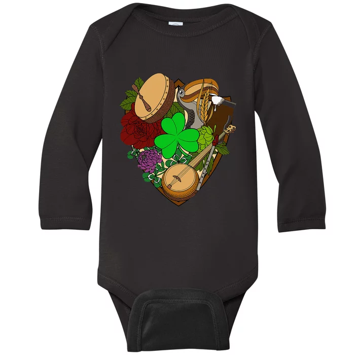 The Pitchers Band Irish Folk Rock Music Patrick's Day Baby Long Sleeve Bodysuit