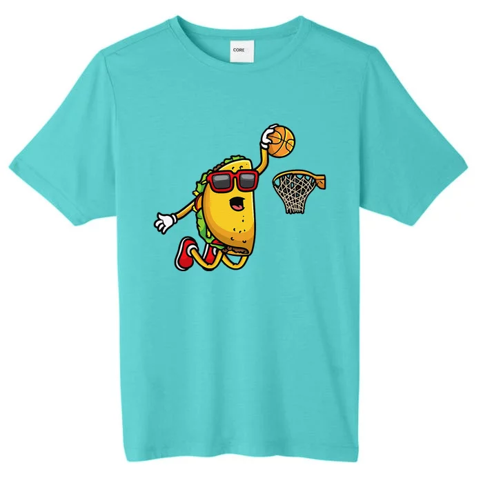 Taco Playing Basketball Mexican Cinco De Mayo ChromaSoft Performance T-Shirt