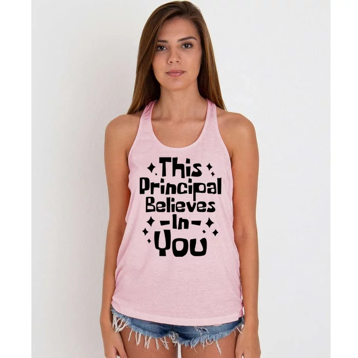 This Principal Believes In You Women's Knotted Racerback Tank