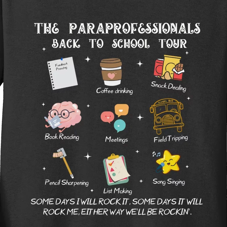 The Paraprofessional Back To School Kids Long Sleeve Shirt