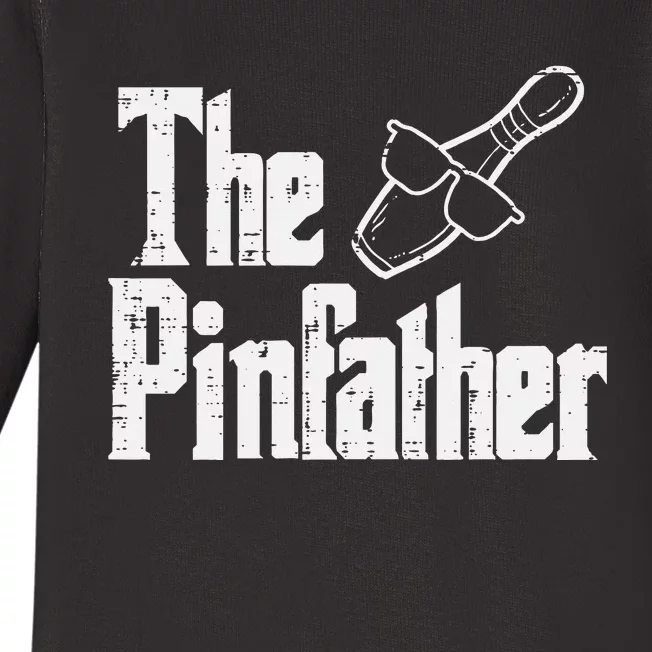 The Pinfather Bowling Dad Fathers Day Bowler Daddy Papa Baby Long Sleeve Bodysuit