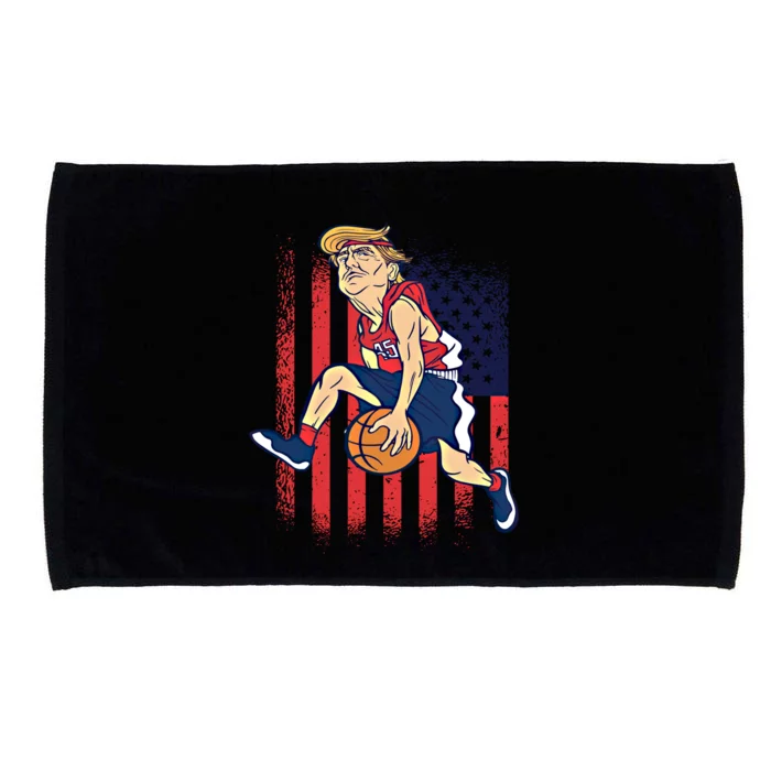 Trump Playing Basketball Funny President Sports Lover Gift Great Gift Microfiber Hand Towel