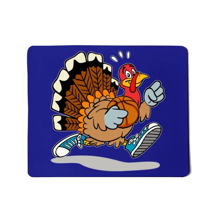 Turkey Playing Basketball Thanksgiving Boys Turkey Gift Mousepad