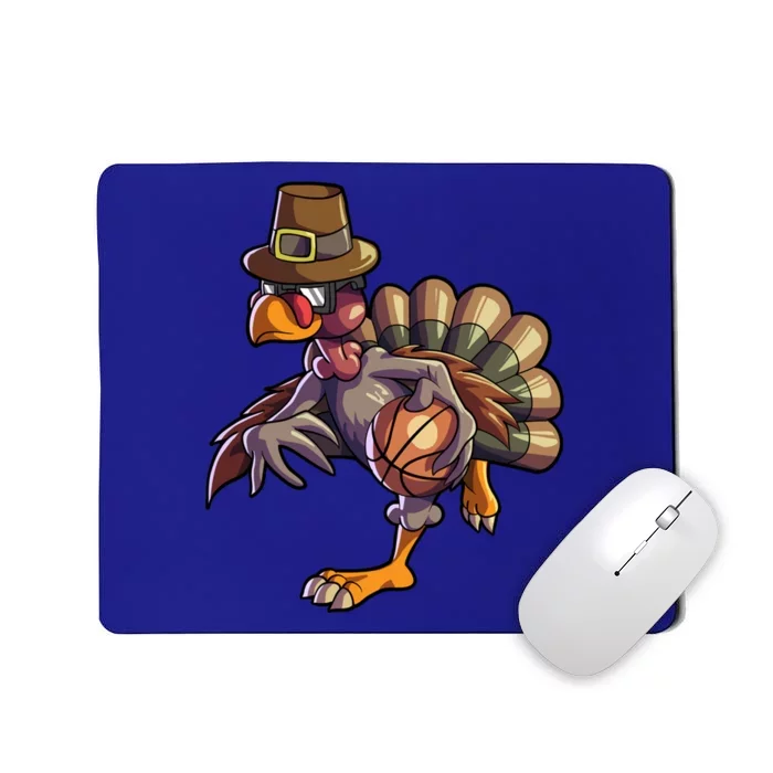 Turkey Playing Basketball Thanksgiving Boys Turkey Gift Mousepad