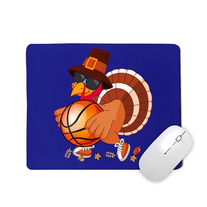 Turkey Playing Basketball Thanksgiving Turkey Basketball Cool Gift Mousepad