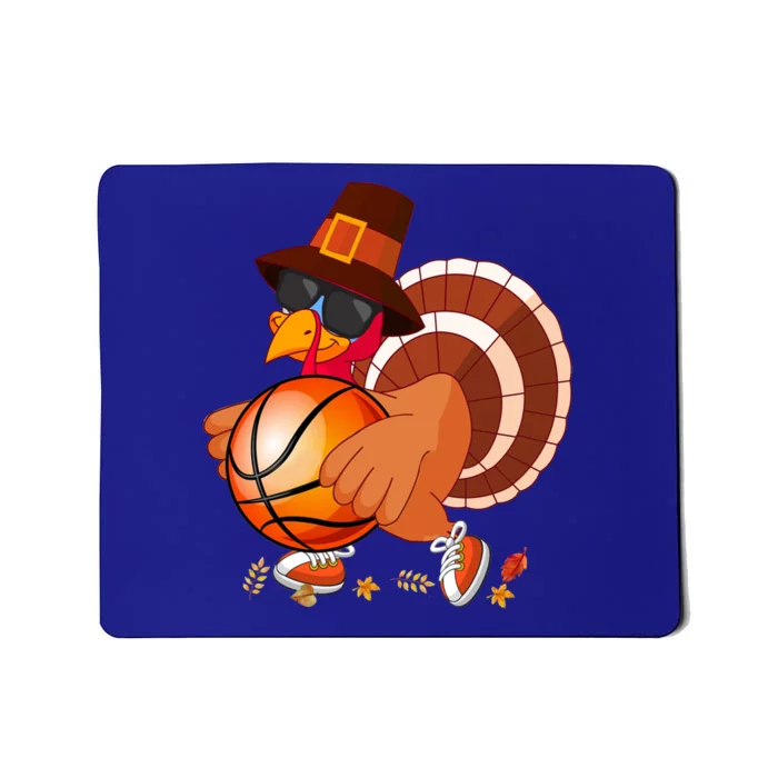 Turkey Playing Basketball Thanksgiving Turkey Basketball Cool Gift Mousepad