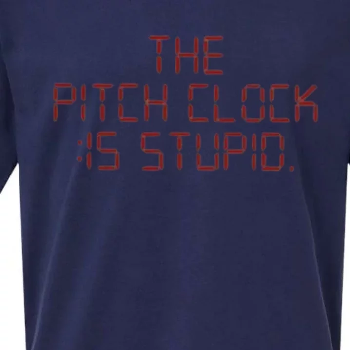 The Pitch Clock Is Stupid Baseball Sueded Cloud Jersey T-Shirt