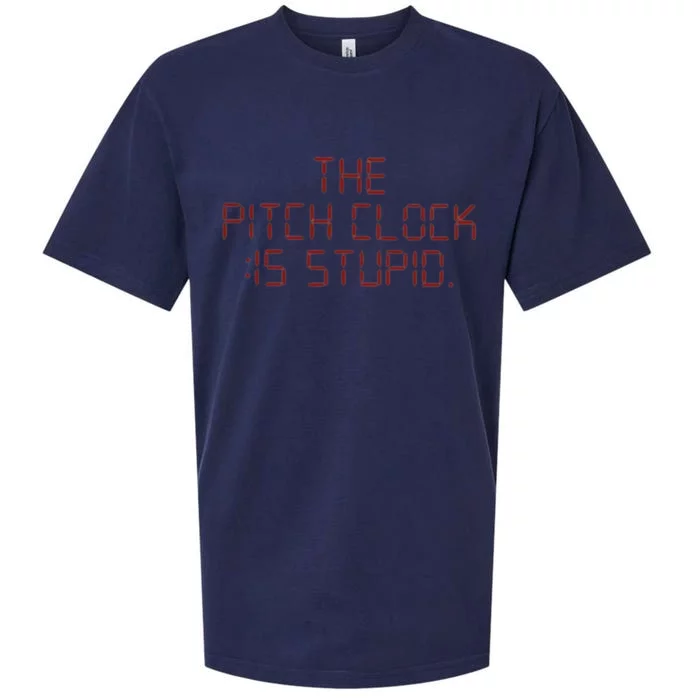 The Pitch Clock Is Stupid Baseball Sueded Cloud Jersey T-Shirt