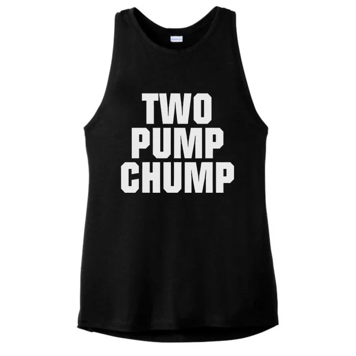 Two Pump Chump Funny Design Ladies Tri-Blend Wicking Tank