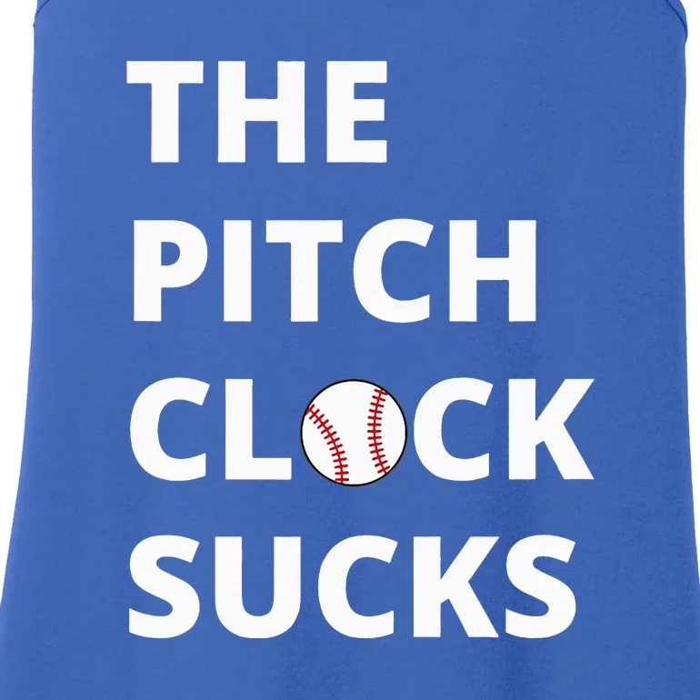 The Pitch Clock Sucks Pitching Shot Clock Baseball Pitcher Ladies Essential Tank