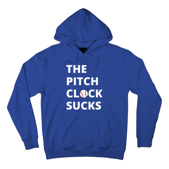 The Pitch Clock Sucks Pitching Shot Clock Baseball Pitcher Tall Hoodie