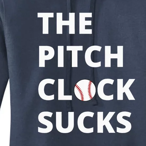 The Pitch Clock Sucks Pitching Shot Clock Baseball Pitcher Women's Pullover Hoodie